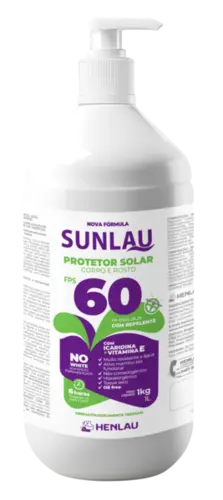 imagem do produto Protetor Solar Sunlau Marca Henlau Fator 60 Com Repelente Icaridina Frasco 1 kG/LT