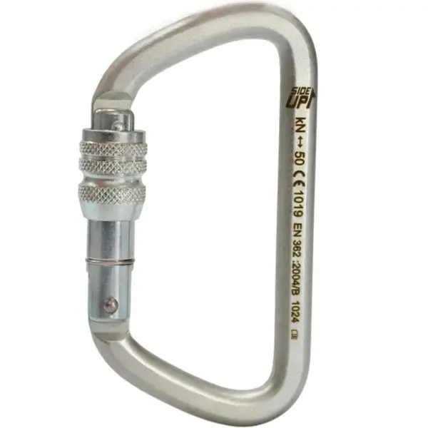 imagem do produto Mosquetão Aço D 50kN SideUp SU3011 – Resistência Extrema com Trava Rosca