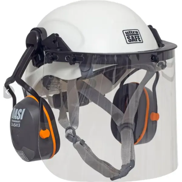 imagem do produto Kit Ultra Safe Completo – Capacete Corazza Pro Branco + Abafador OASI + Protetor Facial SHIELD CA 45793