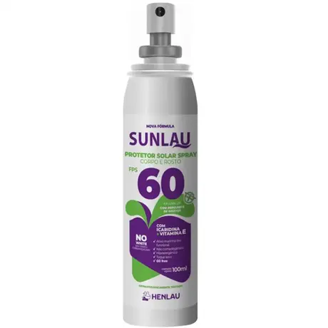 imagem do produto Protetor Solar Sunlau Spray FPS 60 com Icaridina 100 ML– Alta Proteção Solar + Repelente