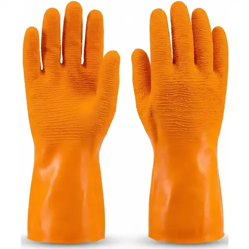 imagem do produto Luva de Segurança Super Orange Látex Corrugado Térmica e Química CA 33778 (S-ORANGE-N)