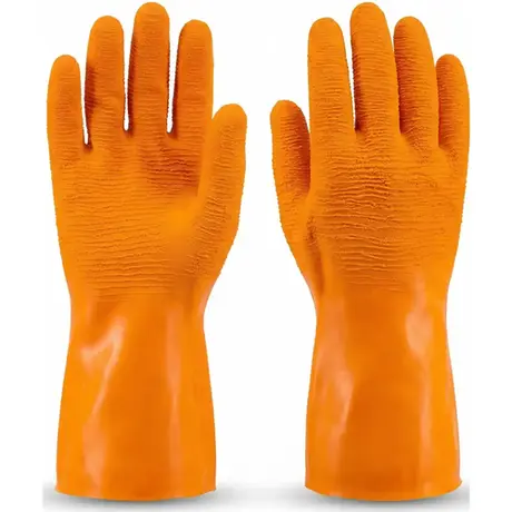 imagem do produto Luva de Segurança Super Orange Látex Corrugado Térmica e Química CA 33778 (S-ORANGE-N)