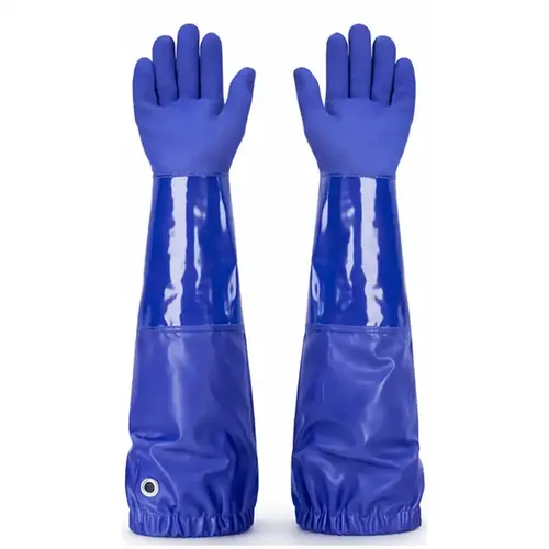 imagem do produto Luva PVC Azul 66cm Super Safety CA 36581 - Proteção Química Braço Inteiro Modelo S-PVC-66