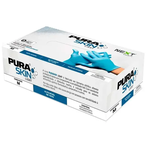 imagem do produto Luva Nitrílica Descartável Next Safety PuraSkin Light Caixa 100 Unidades Ca 51749 Risco Químico e Biológico imagem do produto Luva Nitrílica Descartável Next Safety PuraSkin Light Caixa 100 Unidades Ca 51749 Risco Químico e Biológico