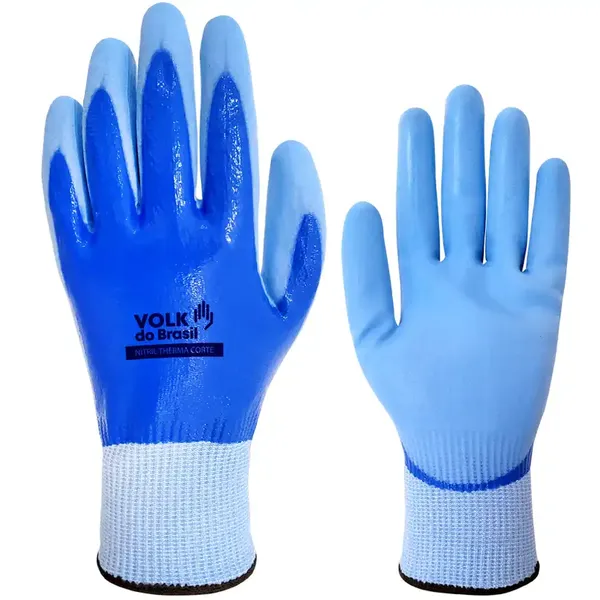 imagem do produto Luva Volk Nitril Therma Corte 10.18.473.14 Anticorte Nível F Frio FDA Frigorífico Azul CA 51184