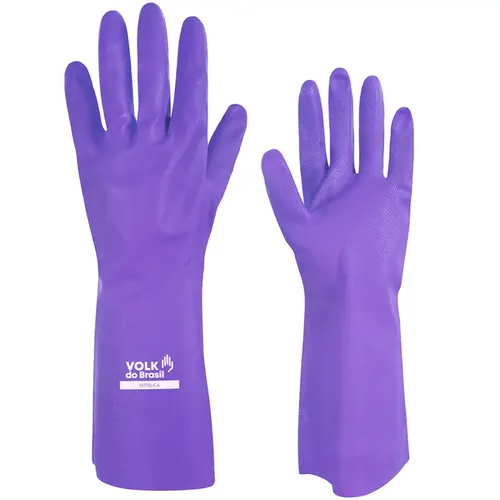 imagem do produto Luva Nitrílica Sem Forro Lilás Volk - Química Tipo B JKOPT Biológica - Grip Diamante - Clorinada - 10.65.010.21 - CA 52069