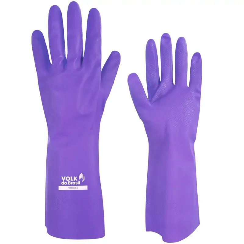 imagem do produto Luva Nitrílica Sem Forro Lilás Volk - Química Tipo B JKOPT Biológica - Grip Diamante - Clorinada - 10.65.010.21 - CA 52069