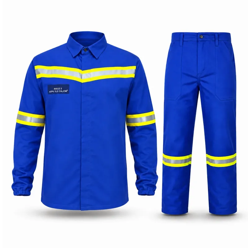 imagem do produto Conjunto Eletricista NR10 Antichama Guardian Fire WE Risco 2 ATPV 11 cal/cm² Refletivo Azul Royal imagem do produto Conjunto Eletricista NR10 Antichama Guardian Fire WE Risco 2 ATPV 11 cal/cm² Refletivo Azul Royal