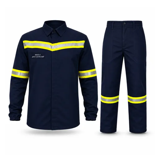 imagem do produto Conjunto Eletricista NR10 Antichama Guardian Fire WE Risco 2 ATPV 11 cal/cm² Refletivo Azul Marinho
