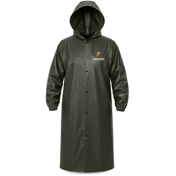 imagem do produto Capa de Chuva Longa Pioneira 3602 PVC Botão Verde Militar com Capuz CA 53204