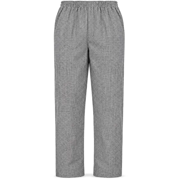 imagem do produto Calça Xadrez Pied de Poule Cozinheiro Chef Gastronomia Cozinha Industrial Profissional Unissex Elástico Total 2 Bolsos 75% Poliéster 25% Algodão