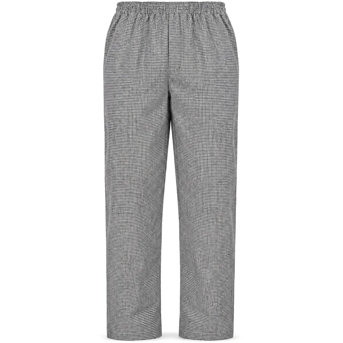imagem do produto Calça Xadrez Pied de Poule Cozinheiro Chef Gastronomia Cozinha Industrial Profissional Unissex Elástico Total 2 Bolsos 75% Poliéster 25% Algodão