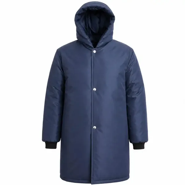 imagem do produto Japona Térmica Frigorífica Nylon Maicol Azul Marinho com Capuz Manta 150g/m² Proteção Contra Frio Câmara Fria CA 10975