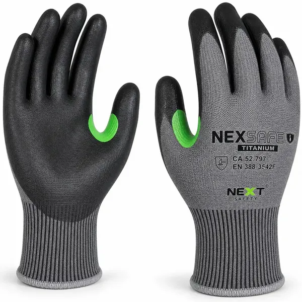 imagem do produto Luva de Proteção ao Corte Next Safety Nexsafe Titanium PU Corte Nível 5 TDM F Nível Máximo CA 52797 imagem do produto Luva de Proteção ao Corte Next Safety Nexsafe Titanium PU Corte Nível 5 TDM F Nível Máximo CA 52797